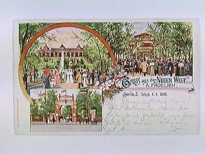 £21.34 • Buy Postcard Berlin, Greeting From The NEW WORLD, Lithography, Stamp Berlin N.W. 27.7.1900