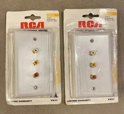 RCA RGB Wall Plate VH63 * W/ Solder Tabs *Gold Plated White * 2-Pcs * NEW • $14.50