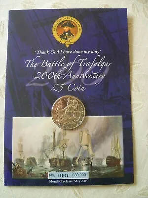 £20 • Buy 1805-2005 Battle Of Trafalgar 200th Anniversary £5 Coin - Bunc £5 Coin/info Card