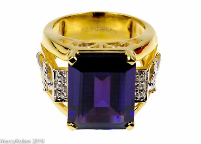 $274.99 • Buy Men's Clergy Bishops Ring (MRG2025 G-P) Amethyst, Sterling Silver W/Gold Plating