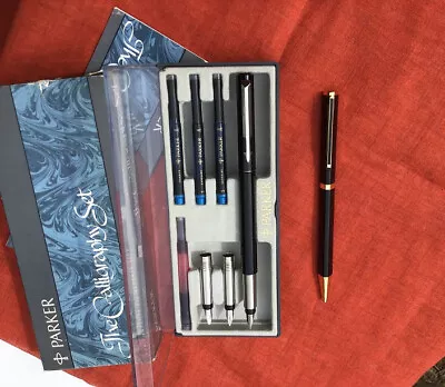 £12 • Buy Parker Calligraphy  Complete Set Plus Very Desirable Colibri Ballpoint Pen.