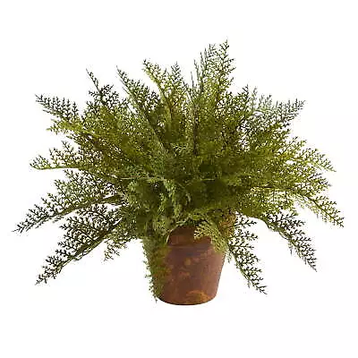 Plastic 19  Green Maiden Hair Fern Artificial Plant In Planter • $37.79