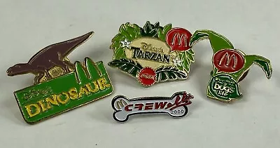 McDonalds Disney Dinosaur Bugs Life Tarzan Dalmatians Bone Hat Pins Lot Of 4 • $18