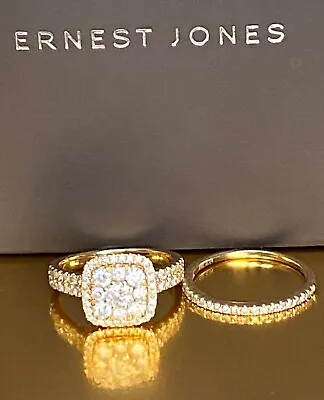 £900 • Buy 18ct Gold Ring 1ct Diamond Wedding Engagement Band Bridal Set 750 18k 1 Carat