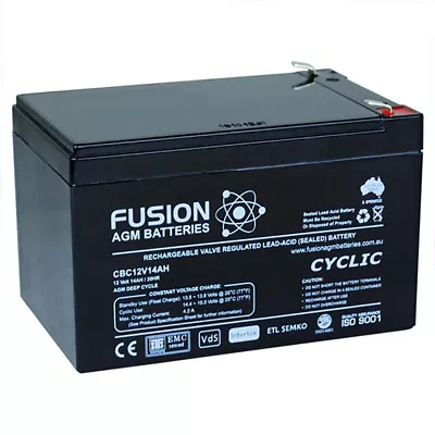 Fusion 12V 14Ah Deep Cycle AGM Battery • $55.50