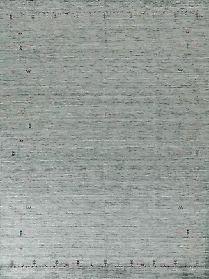 Green Gabbeh Indian Area Rug 8x10 Ft. Handmade Wool Oriental Carpet • $559