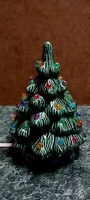 Vintage Ceramic Mini 5 Inch Lighted Christmas Tree With 70 Inch Cord • $19.95