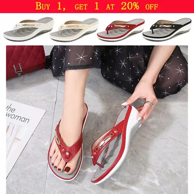 £10.99 • Buy Ladies Arch Support Sandals Soft Cushion Flip Flops Womens Slippers Shoes UK