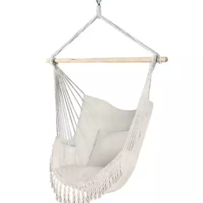 £37.99 • Buy VOUNOT Hanging Hammock Chair Swing Chair Bedroom Balcony Outdoor Indoor, Beige 