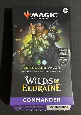 Mtg•virtue And Valor•commander Deck•wilds Of Eldraine•deck Still Sealed • $51.95