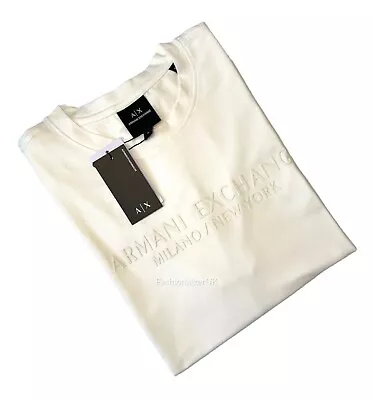 Armani Exchange Milano NY Men's Cotton Short Sleeve Crew Neck T-Shirt_ White • £34.99