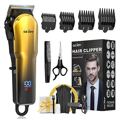 SEJOY Professional Hair Clippers Cordless Beard Trimmer Barber Hair Cutting Kit • $27.99