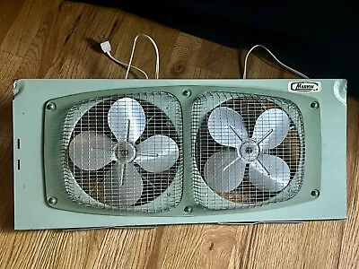 Vintage Marvin Electric 282 Dual Twin Metal Window Fan Green • $55.99