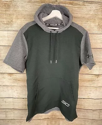 Under Armour Mens Large Steph Curry Short Sleeve Hoodie Sweater Side Zipper • $29.99