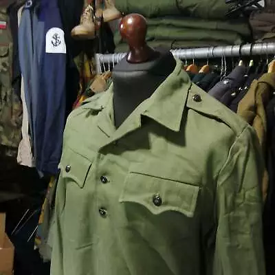 Bulgarian Army Warsaw Pact Era Heavy Cotton Olive Green Collared Shirt / Tunic • £13.95