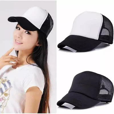 Adjustable Fashion Summer Plain Trucker Mesh Hat Snapback Cap Baseball G8D9 • £4.42