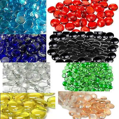 Glass Pebbles Beads Button Vase Wedding Mosaic Decorative Garden 25  50  100 UK • £3.53