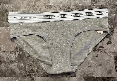 Nwt Victoria's Secret Xs Gray White Thick Logo Waistband Rare Hiphugger Panties • $16.99