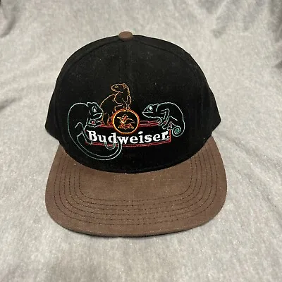 Vintage Budweiser Beer Anheuser Busch Louie The Lizard 1996 Hat Snapback • $12.99