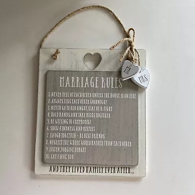 Marriage Rules Plaque • £6.99