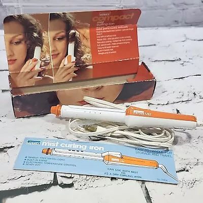 Vintage Montgomery Ward Mist Curling Iron Wand Orange W/ Box Instruction Manual • $25.49