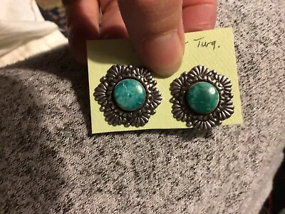 Beautiful Vintage Signed 14KS Turquoise Earrings • $45