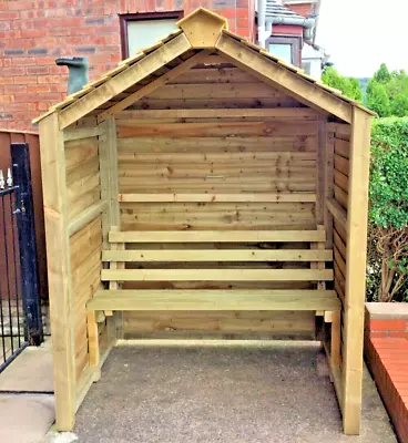 Wooden Arbour Extra Deep Shelter Outdoor Bench • £490
