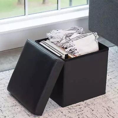 Mainstays Collapsible Storage Ottoman Black • $19.88