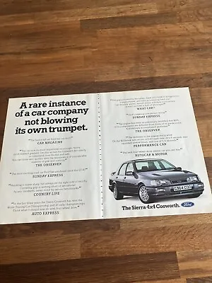 £9.95 • Buy Original Ford Sierra Sapphire RS Cosworth 4x4 Mag Advert Poster Retro Man Cave