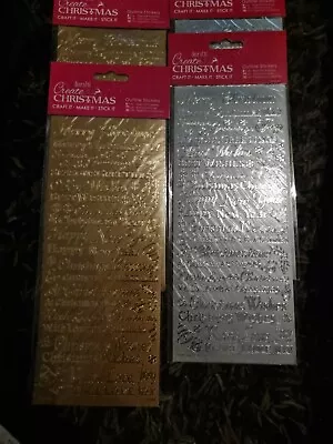 £3.50 • Buy Christmas Peel Off Stickers X2 Gold And X2 Silver Same Designs On Both