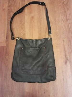 £5 • Buy Osprey London Messenger Cross Body Bag Black Leather Used