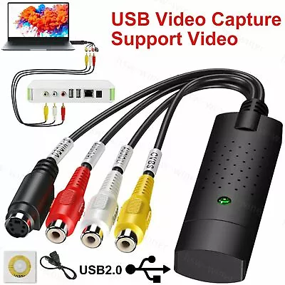 USB 2.0 Audio TV Video VHS To PC DVD VCR Converter Easy Capture Card Adapter New • $8.99