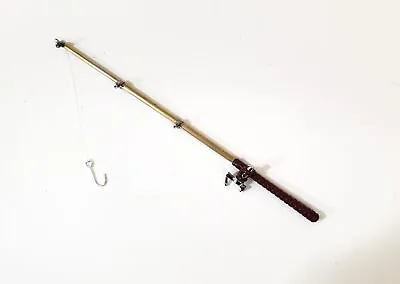 Dollhouse Fishing Rod & Reel Metal 5 3/4  Long 1:12 Scale Miniature Accessory • $8.99