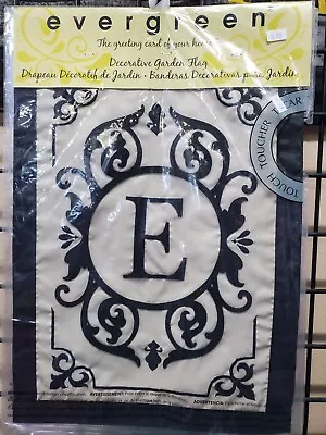 Evergreen Cambridge Monogram Garden Applique Flag Letter E 18'' X 12.5'' • $9.95