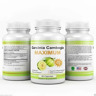$12.97 • Buy 100% Pure Garcinia Cambogia 3,000mg 95% HCA Weight Loss 60, 90, 120, 180 Capsule