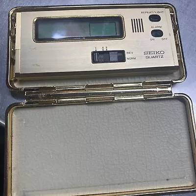 Vtg. Seiko Quartz Base Metal Travel Alarm Clock Seikosha Co. Ltd. Japan • $35