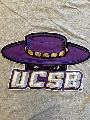 NWOT UCSB University CA Santa Barbara Gauchos Embroidered Mascot Shirt XL Gray • $35.99