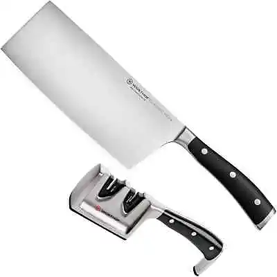 $246.99 • Buy Wusthof Classic Ikon 2-piece 7” Chinese Cleaver Knife And Sharpener Set