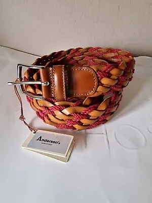 £45 • Buy Anderson’s Belt Weaved Leather Blend Plaited ~ Mens  - TAGS 44UK - 110EU NWT