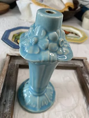 Vintage Lamp Base Blue Floral Ceramic Pottery 8” Tall • $20