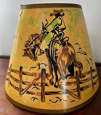 Vintage 1950s Western Cowboy Rodeo/Ranch Lamp Shade PLEASE READ • $45