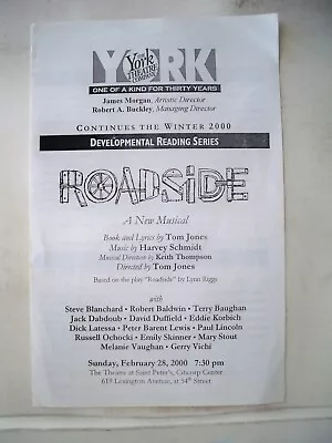 ROADSIDE Playbill EMILY SKINNER / DICK LATESSA / EDDIE KORBICH NYC 2000 • $8