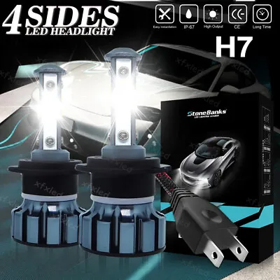 H7 38800LM 388W LED Headlight Kit Bulbs Low Beam High Power 6500K White 4SIDE • $10.96