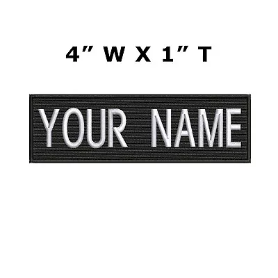 RECTANGULAR CUSTOM EMBROIDERED NAME TAG Iron-on Patch Quality Badge 4 X1  DIY • $4.97