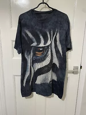 £15 • Buy The Mountain Dark Grey Tie Dye Zebra Eye Wildlife T Shirt Size Medium
