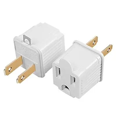 Grounded Adapter 3prong To 2prong Outlet Converter 3 Pin To 2 Pin Plug Socket Ad • $8.45