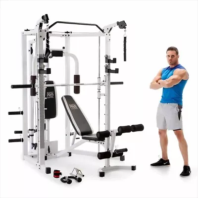 MARCY SM5276 Deluxe Smith Machine Home Gym & Weight Bench For Total Body Workout • £999