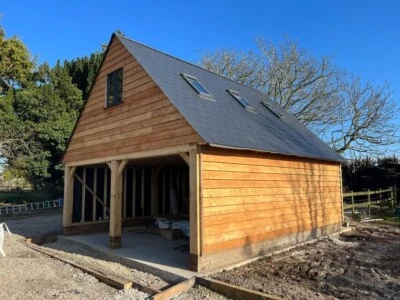£11466 • Buy 2 Bay Oak Framed Garage Kit With Useable Roof Space - 6x6m Full Oak - Gable End