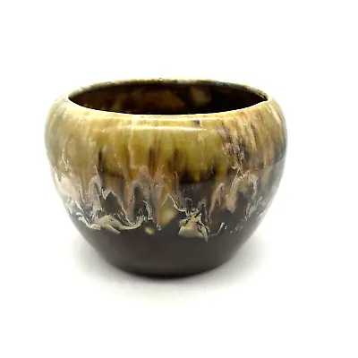 Frank Moreno Vintage Rare Ceramic Bowl Planter Pottery Drip Glaze Orange  • $34.95