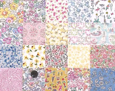 20 Liberty Tana Lawn™ Pieces Each Minimum 5  X 5  - *PRETTY PASTELS #2* • £12.50